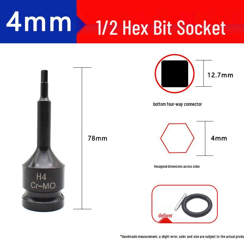 Hex 1/2" Air Impact Wrench Set with One-Piece Bit, Pneumatic Screwdriver, and Torx Socket