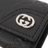 Excellent GUCCI Key Holder  Guccissima Interlocking G 6-row Black Leather Mens 181680 Used
