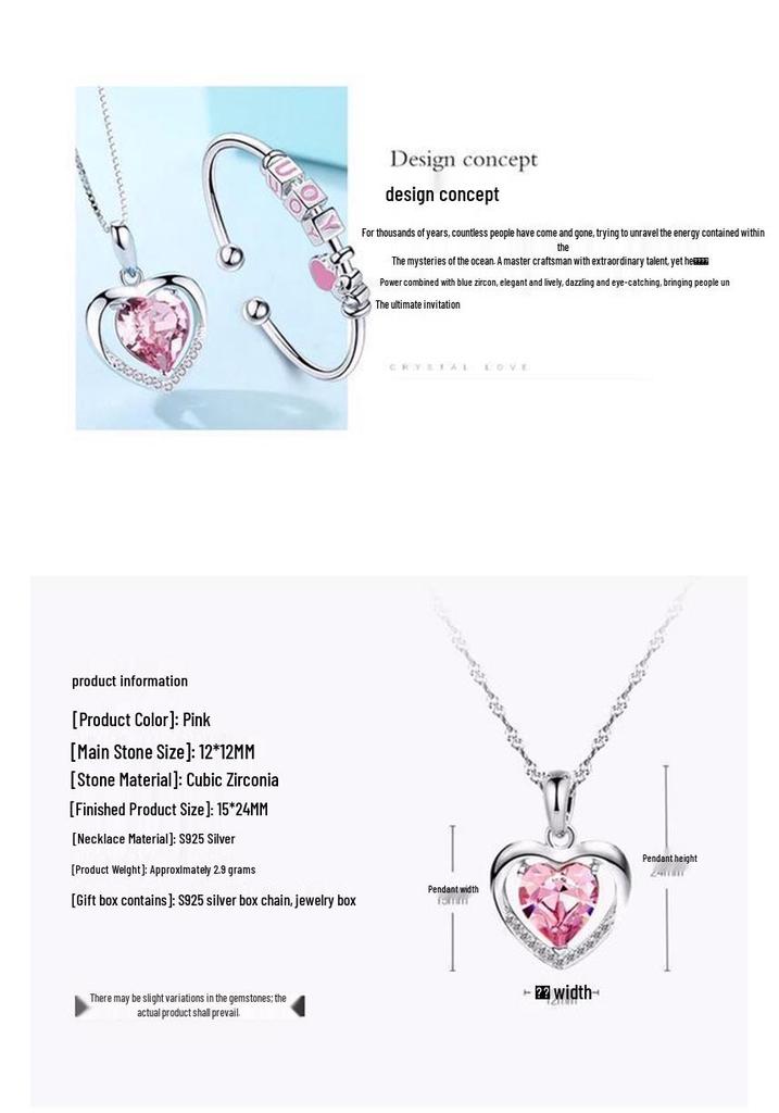 Trendy 925 Sterling Silver Heart Pendant Necklace for Women – Perfect Valentine's, Birthday, or Wife Gift