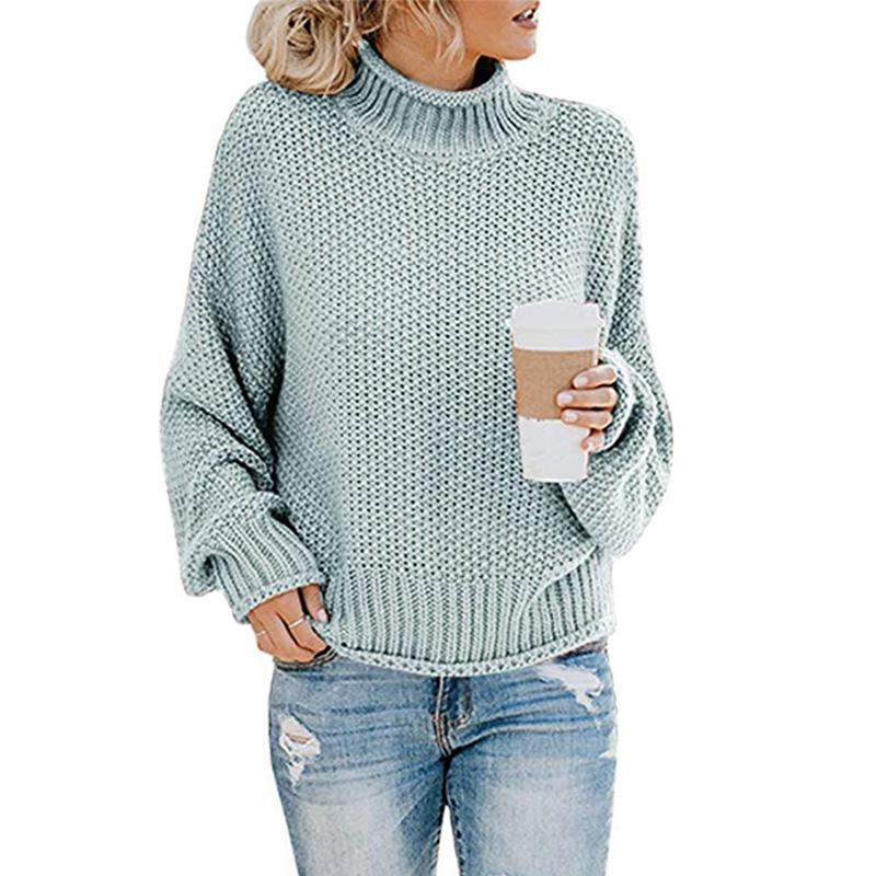 Women's 2026 High Neck Autumn/Winter Chunky Knit Sweater - European & American Style