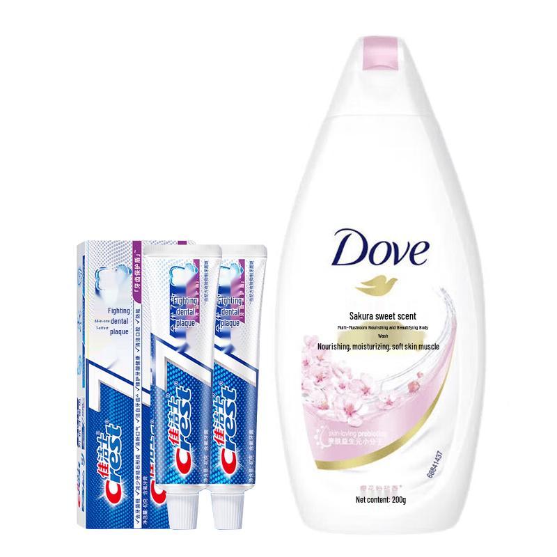 Набор зубной пасты Crest и геля для душа Dove