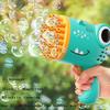 40 Hole Dinosaur Bubble Gun Children's Bubble Gun Handheld Fully Automatic Bubble Machine Without Battery and Bubble Water