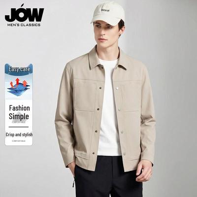JOW Men's Multi-Pocket Lapel Workwear Jacket