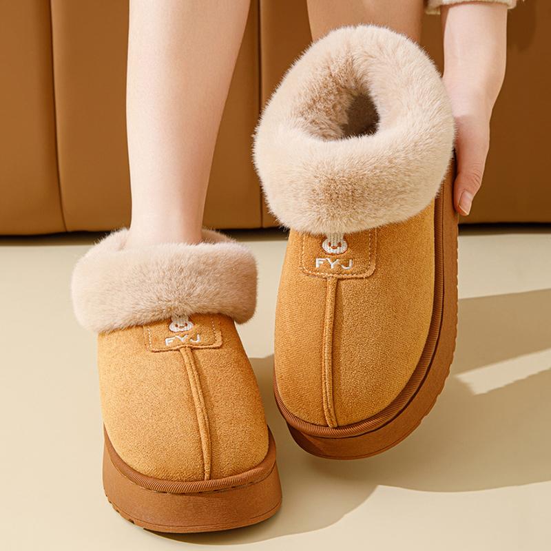 Fashion Fluffy Fur Platform Snow Boots Women 2025 Thicken Plush Warm Cotton Padded Shoes Woman Thick Sole Non Slip Winter Boots Ladies