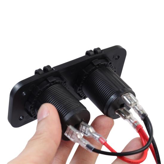 Motorcycle Car Charger Lighter Double Female Socket Kits with 1m Cable