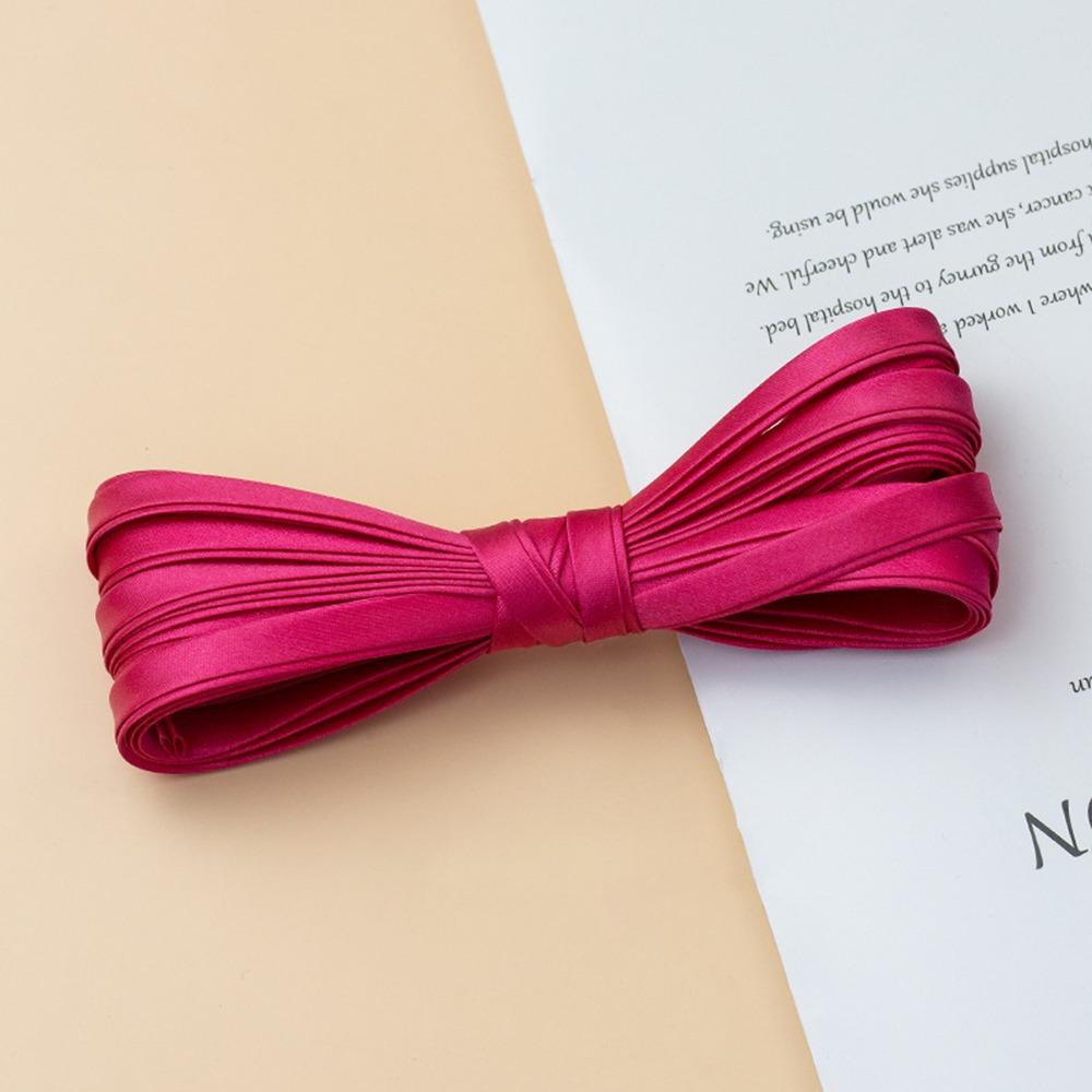 

1CM Fabric Edge Sewing Ribbon Cord Rope Sateen Colorful 4-Fold Iron Free Bias Tape Clothing Accessories 10MM Width рожевий червоний колір