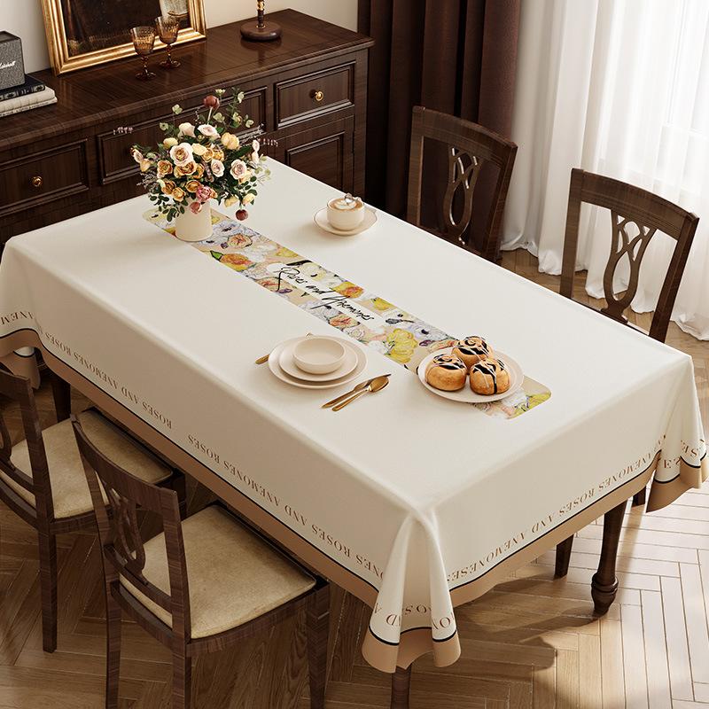 Environmentally Friendly and Odorless Imitation Sheepskin Table Cloths Heat-resistant Leather Tablecloth Rectangular Restaurant Decorative Fabric