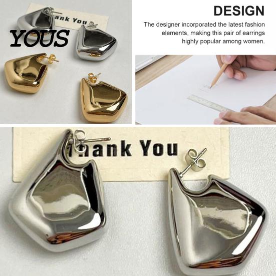 Durable Earrings 1 Pair Chunky for Women, Polished Comfortable Geometric Dangle Earrings, Large Statement Jewelry