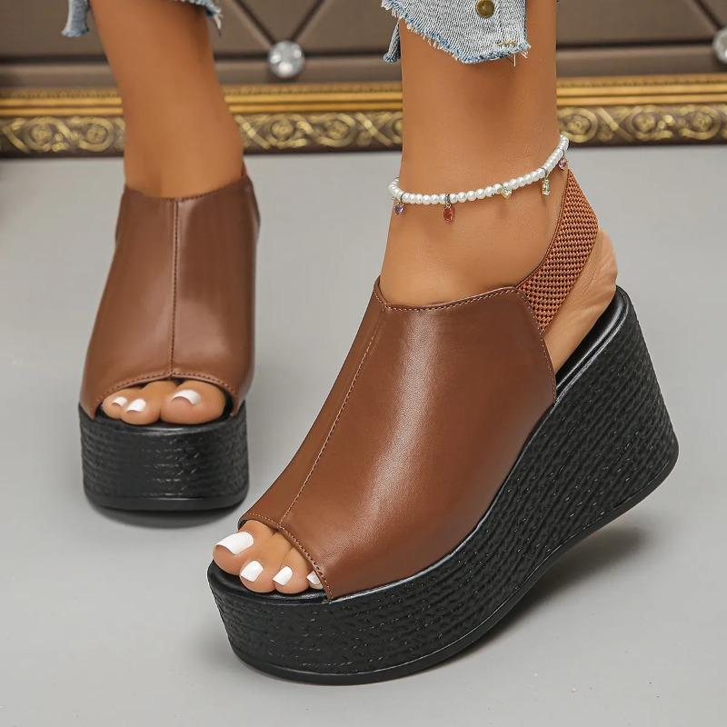 

Women Sandals Summer Wedge Sandals Women Platform High Heels Shoes Sexy Open Sandal 42EU/CN43 коричневий