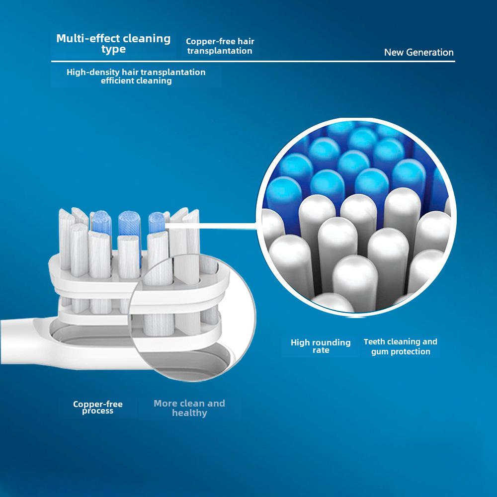 4 Pcs/Pack Electric Toothbrush Replacement Heads For FLYCO FT7105/FT7106/FT7108/FT7205 Vacuum Packaging With Dust Cover