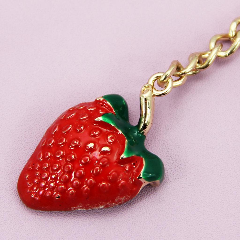 Trendy Strawberry Pendant Bag Charm
