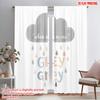2pcs 2D Flat Printing Party Curtains Cloud Rain Rainbow Color Polyester Without Electricity 0 Use for Booths Studio Props