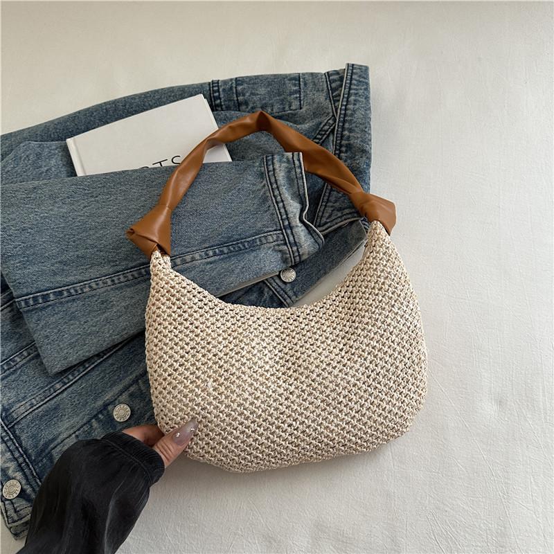 

Personalized summer popular new weaving trend fashion foreign style 2025 seaside travel straw shoulder handbag