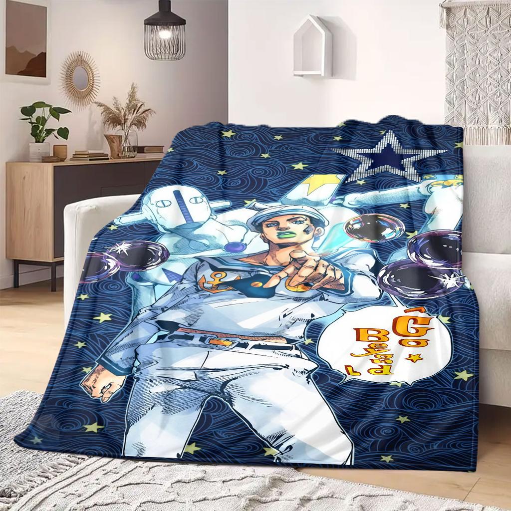 JOJO anime Flannel Blanket Warm,Comfortable,Suitable for Bedrooms,Sofas,Beds,Chairs,Picnics,Travel