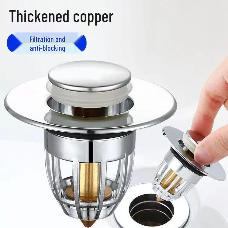 Universal Anti-Odor Sink Stopper - Press-Type Bounce Core Drain Plug for Washbasins