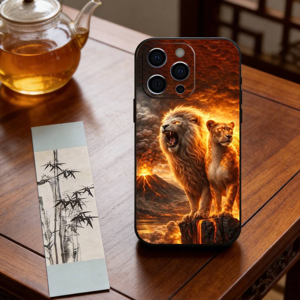 Majestätisches Löwen Handyhülle Silikon Weich Für IPhone 17 16 15 14 13 12 11 X XR Plus Pro Max Plus