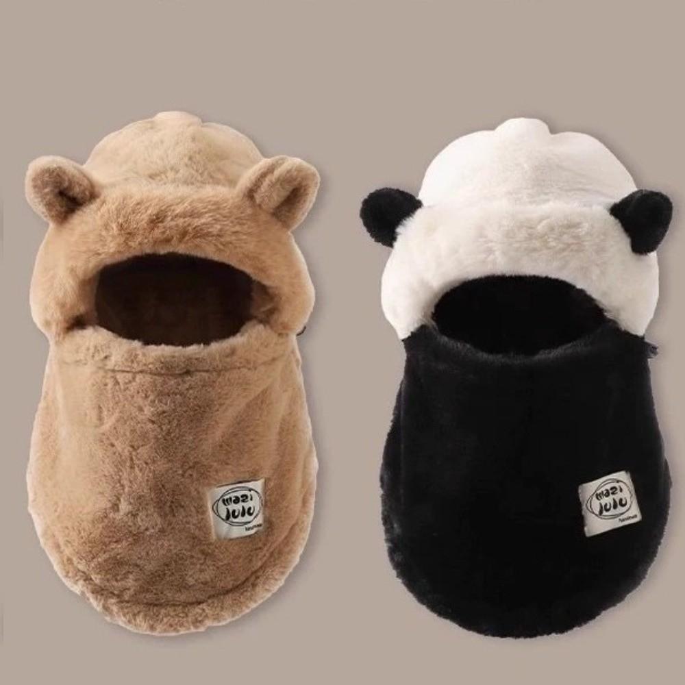 Plush Winter Integrated Scarf Cap 4 in 1 Pullover Mask Cap Fashion Cold Proof Scarf  Outdoor