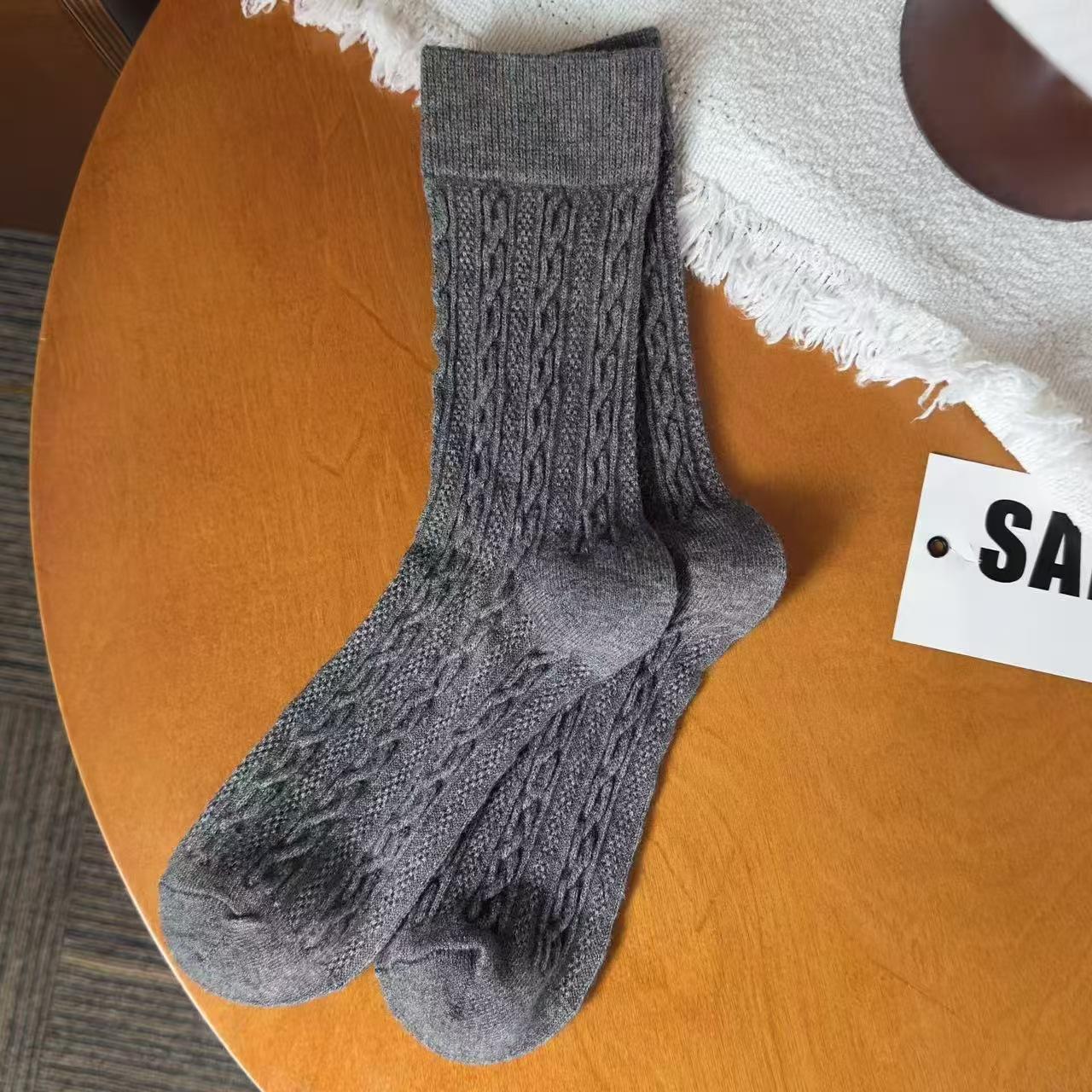 

Socks women s mid-tube cotton socks thickened twist stockings pure white women s cotton socks long tube confinement socks individually packaged