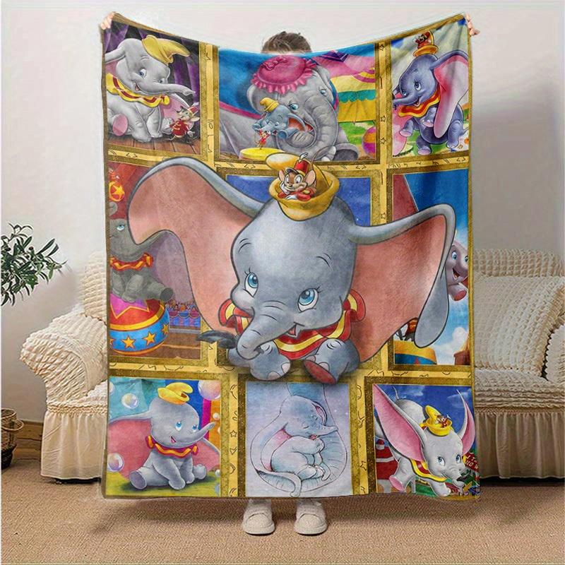 1pc. Disney Dumbo Elephant Circus Scene Throw Blanket, Home Office Outdoor Gift for Kids Adults, Soft Warm Plush Microfiber Blankets, 50x60 Inches