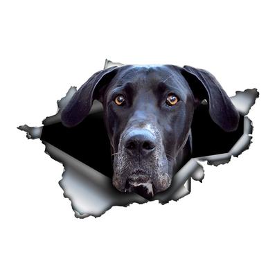 Black Great Dane Car Stickers Scratch Blocking Self-Adhesive Waterproof Decal, Used for Car, Laptop, Motorcycle, Van, RV