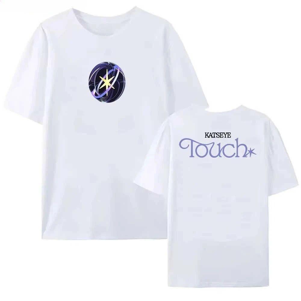 2026 New Kpop Girl Group KATSEYE Album Graphic Print Tops Y2k Rock T Shirt Summer Fashion K Pop T Shirt Fan Gift Unisex S