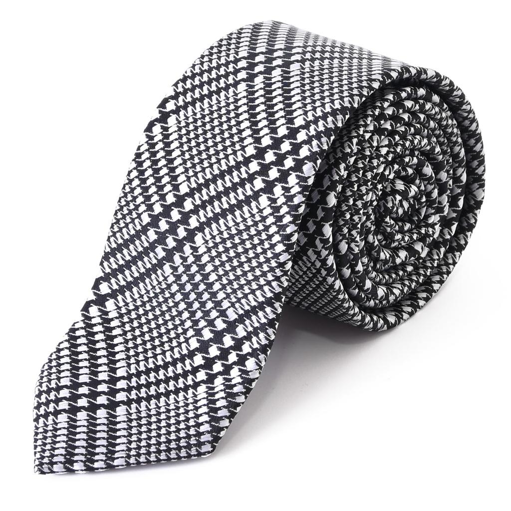 Rachel Narrow Tie, Slim Necktie, Made in Japan, Washable, Slim Fit, Glossy Finish, Monotone (Pattern C)