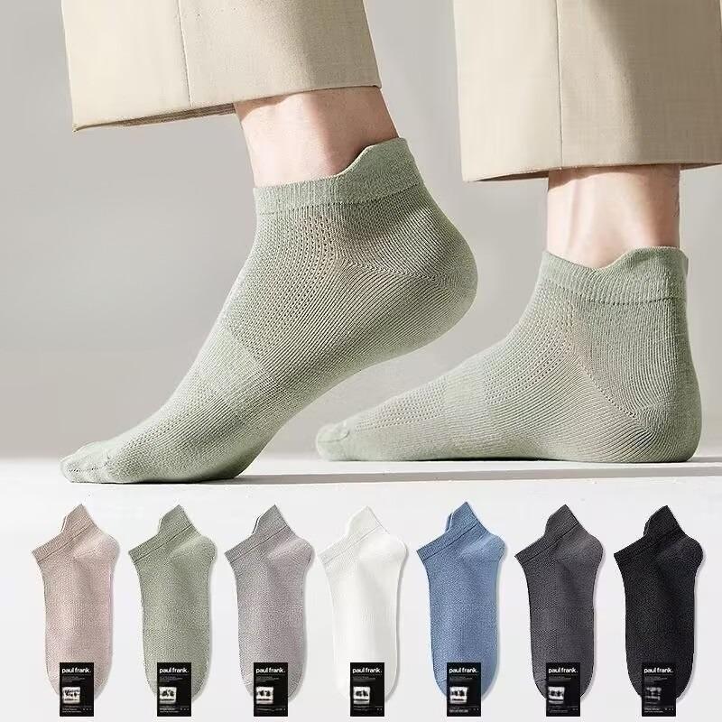 Men Spring and Summer Days Thin Deodorant Wicking Mesh Does Not Fall with Sports Ear Lifting Boat Socks