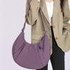 Simple Nyl Women's Hobos Shoulder Bags Large Capacity Ladies Pleated Half Mo Messenger Bag Casual Solid Color Female Handbag