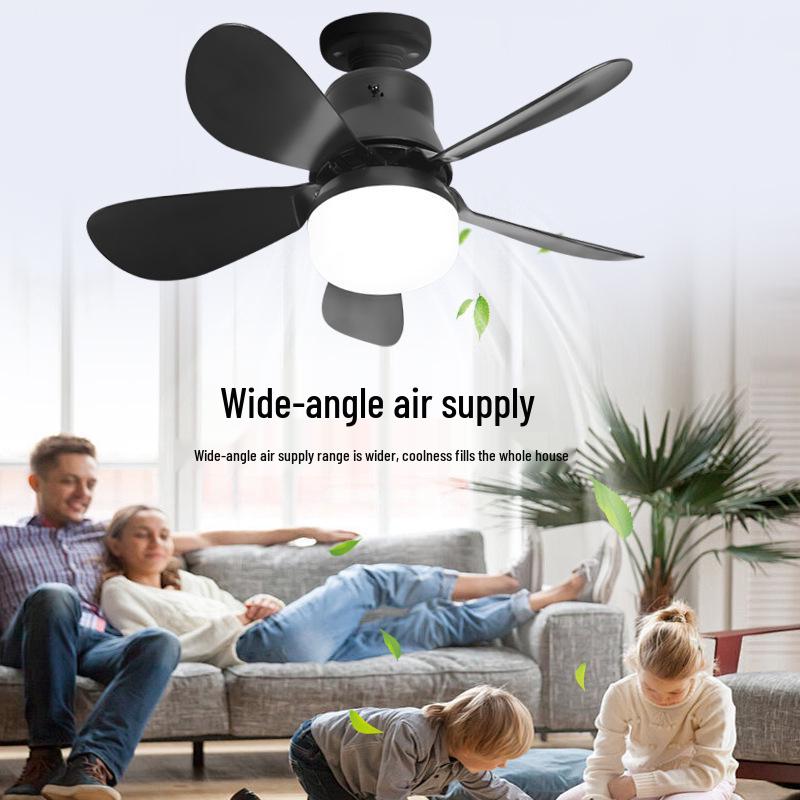 E27 Detachable Low Noise Ceiling Fan Light with Remote Control, Modern Minimalist Design, Five-Blade Style.