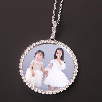 XL Hip Hop Round Photo Pendant Necklace - Gold, Silver & Rose Gold