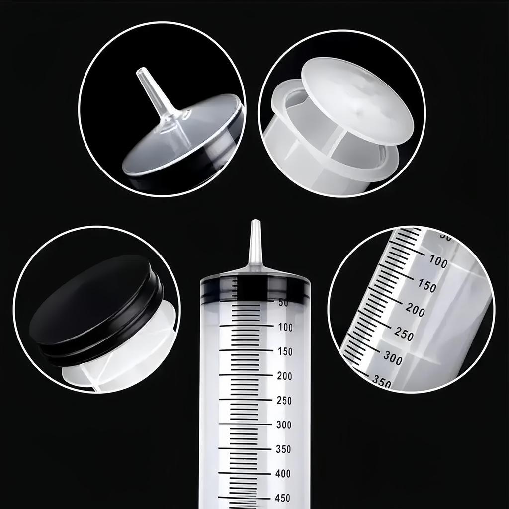 500ml Large Syringe with Tube Sterile and Individual Sealed  Plastic Garden Syringe for Liquid Paint Epoxy Resin Oil Watering Plants Refilling