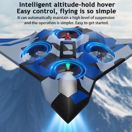 Remote Control Airplane Toy with LED Lights 360 Degrees Stunt Flip Mini EVA Foam Fighter Jet Model Beginner Children Adults 2.4Ghz RC Aircraft Toy