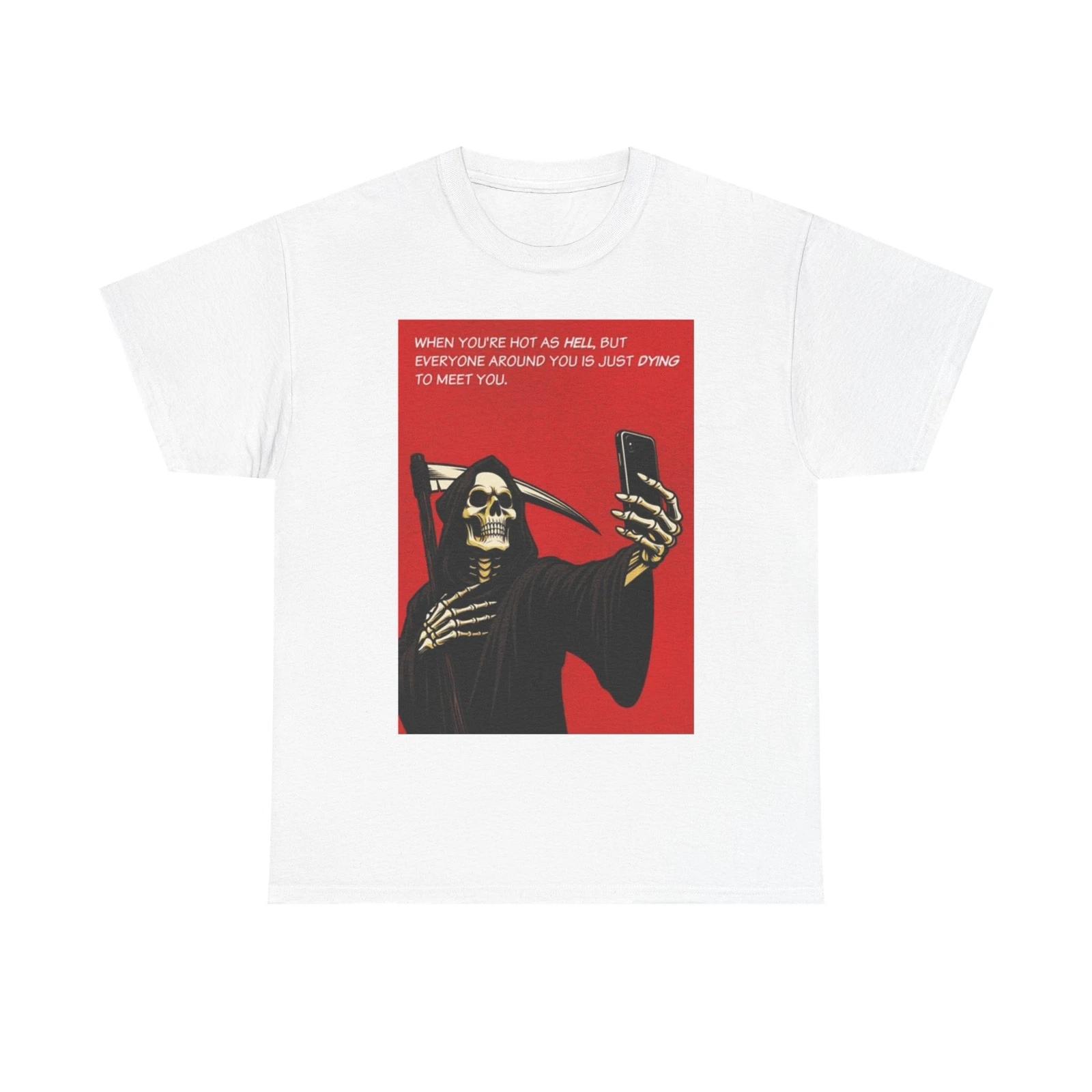 Men s and Women s T-shirts Grim Reaper Selfie L