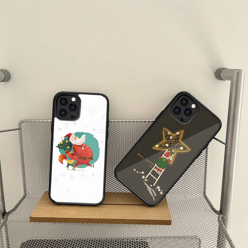 

Christmas Elk Santa Snow Phone Case For Samsung S7 S8 S9 S10 S20 S30 Edge Plus Note 7 5 8 9 10 20 Pro Shell PC+TPU Cover Samsung S21 5G