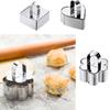 3PCS Stainless Steel Dessert Mold Set Heart Square Flower Shapes DIY Cake Ring for Baking Mousse Cheesecake Pastry Decoration