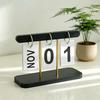 Wooden Perpetual Desk Calendar Daily Desktop Standing Flip Calendar with Day