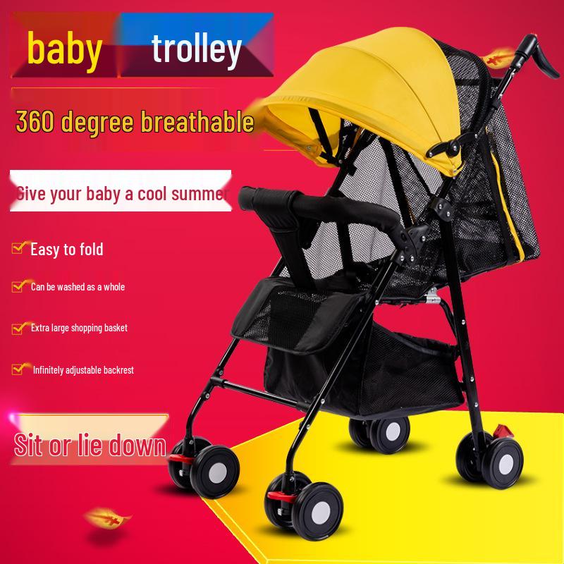 Lightweight Foldable Baby Stroller for Sitting or Lying