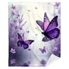Floral Butterfly Blanket Purple Nature Scene Soft Fleece Throw Cozy Home Decor For Spring Season Relaxation Gift For Her