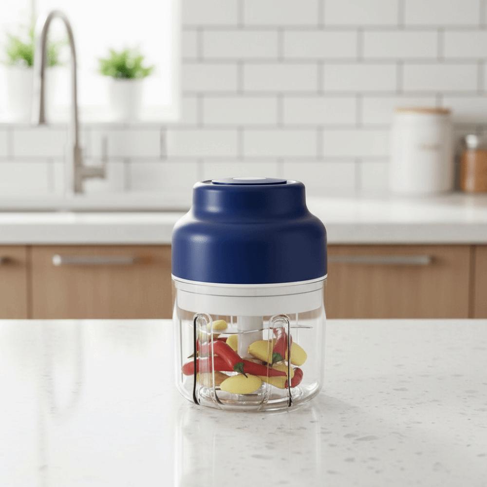 Plastic Electric Garlic Puree Machine 320ml Meat Mincer Portable Food Processor  Food Preparation