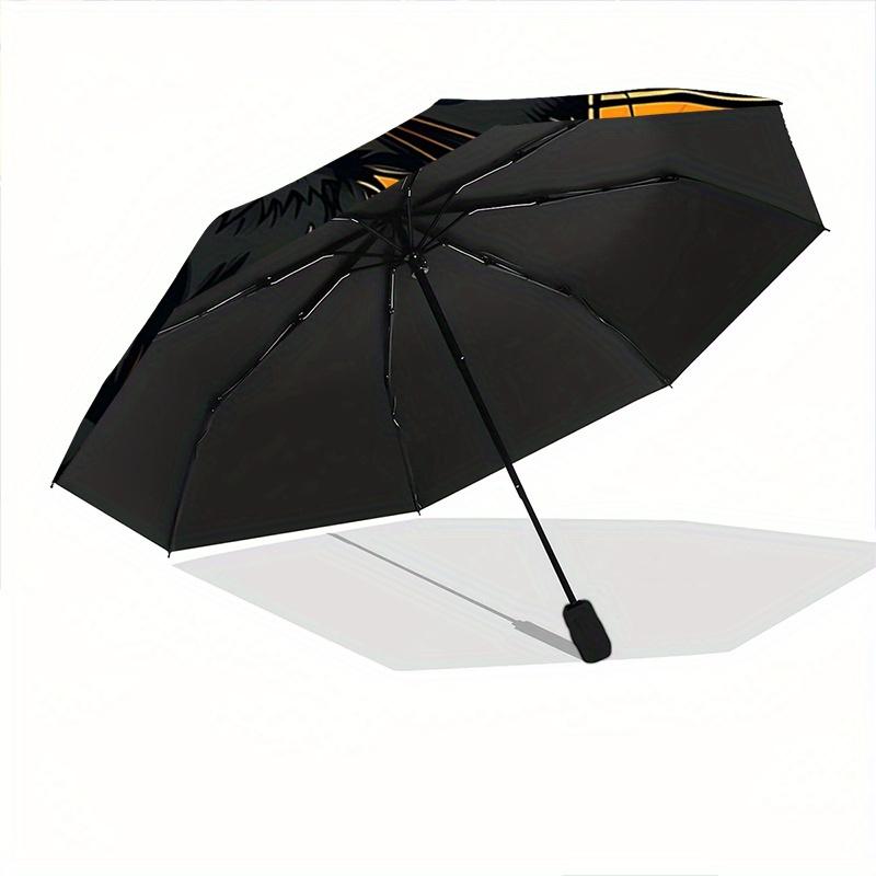 1pc Wizard Hat and Black Cat Cartoon Umbrella, Portable 3-Fold Compact Umbrella, Suitable for Camping, Hiking and Travel, Ideal Easter Birth