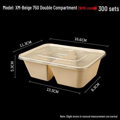 ZISIZ Disposable 2-Compartment Food Container