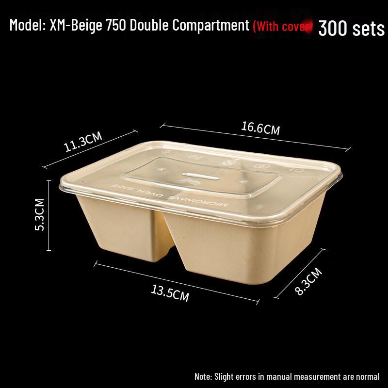 ZISIZ Einweg-Lebensmittelbehälter mit 2 Fächern