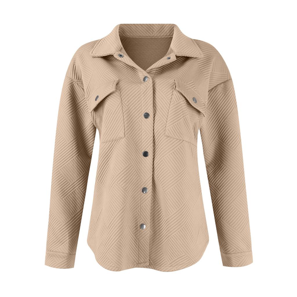 Women's Fashion Casual Solid Color Lapel With Loose Single Multi Button Long Sleeved Jacket