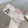 Custodia protettiva in silicone morbido 3D a forma di gatto per iPhone 16 Pro Max 17 Air 15 14 13 12 11 15 Plus Cover Posteriore