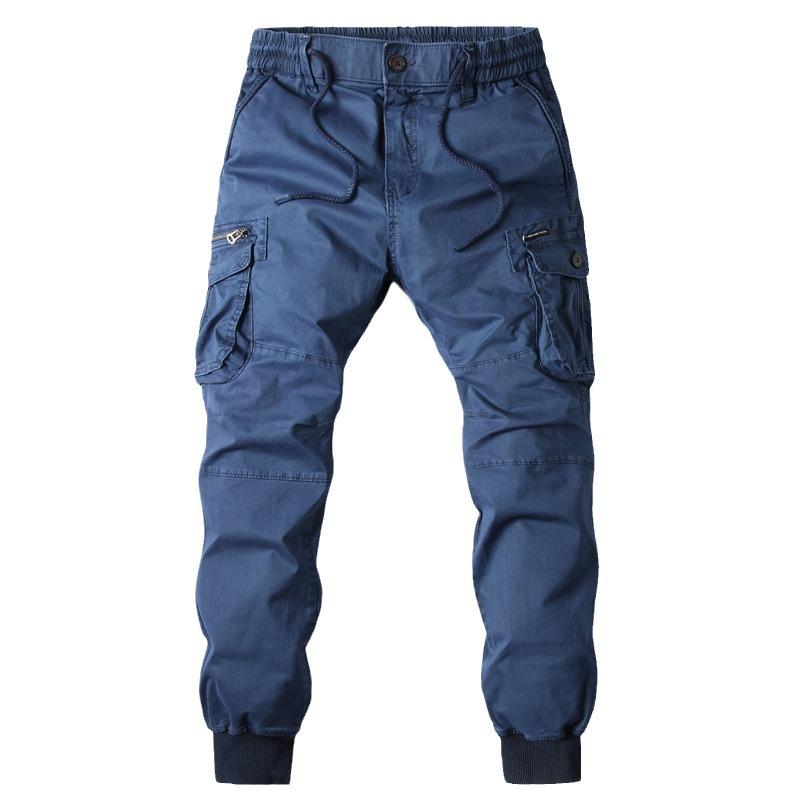 2024 Spring/Summer Men's Solid Color Casual Cargo Pants 8017, Plus Size Available
