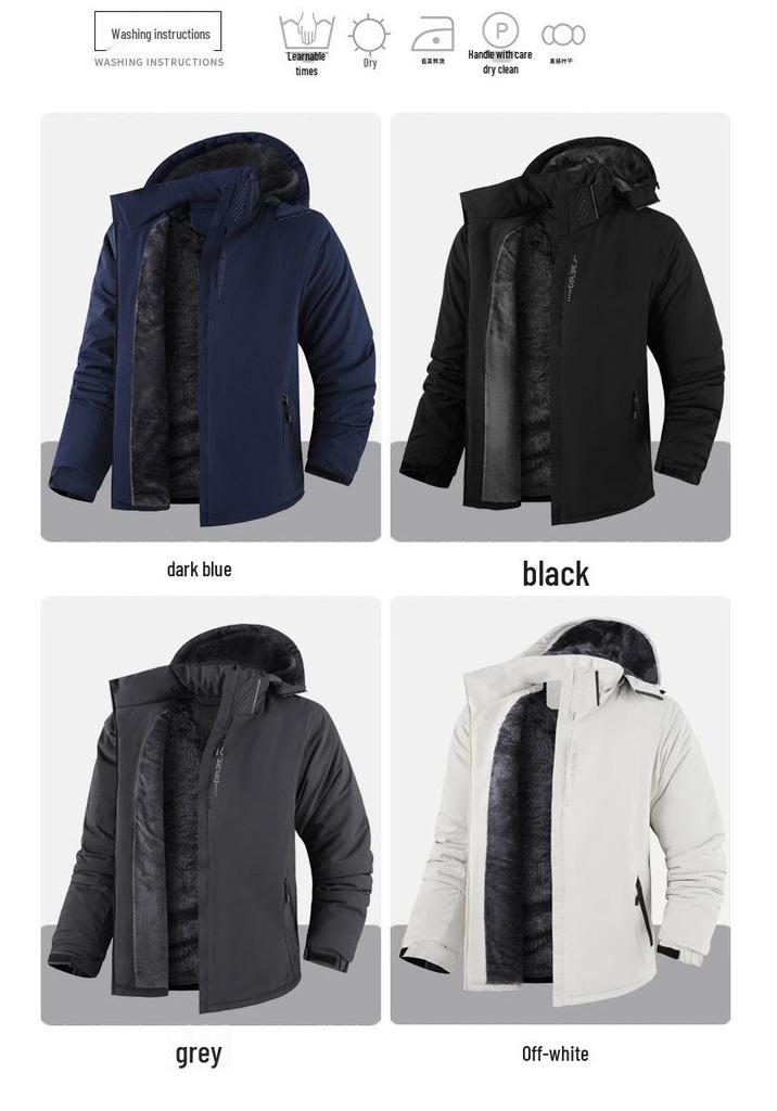 Men's Winter Plus-Size Cotton Jacket: Thick, Warm, Windproof, Waterproof, for Outdoor Activities