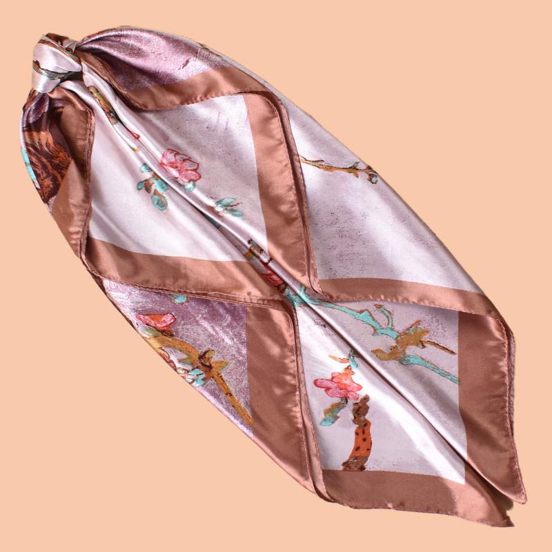 1PC Women's Beach Accessory Fashion Satin Square Scarf 90*90inch Multi-use Headscarf Party Use Versatile Hair Towel