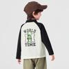 Boys' Little Monster Print Raglan Polo T-Shirt