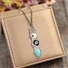 Stylish Turquoise Owl Pendant Necklace Decoration for Women Who Love Bohemian Styles and Distinctive Accessories
