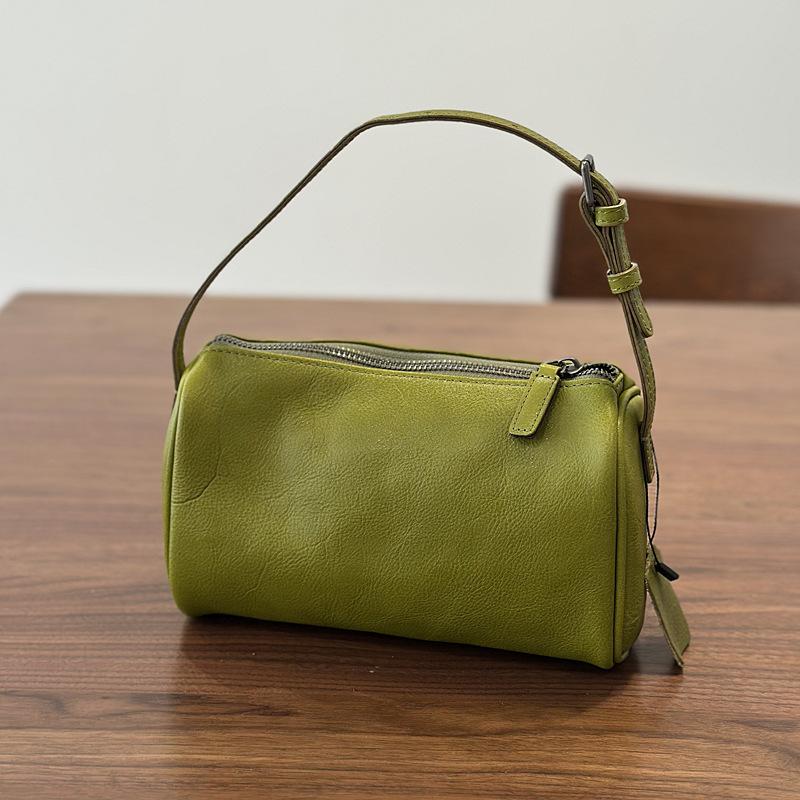 Johnature Genuine Leather Small Square Bag Soft Cowhide Women's Handbag Solid Color Casual Versatile Shoulder Bag